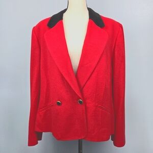 Pendleton Vintage Womens Red 100% Virgin Wool Jacket Blazer‎ Size Large